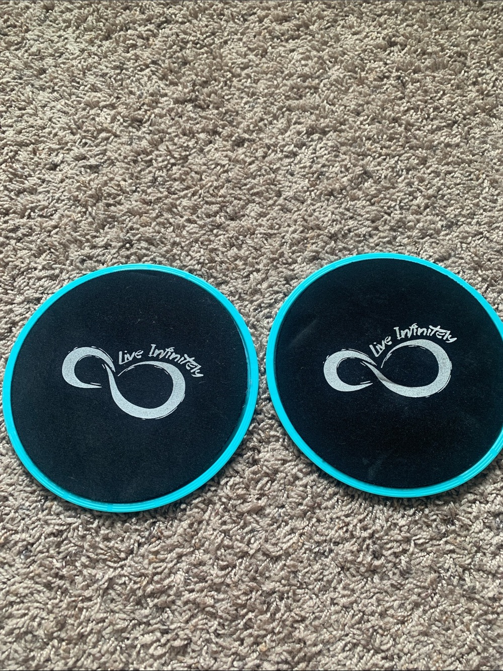 Live Infinitely Black & Teal Core Sliders (Set of 2)